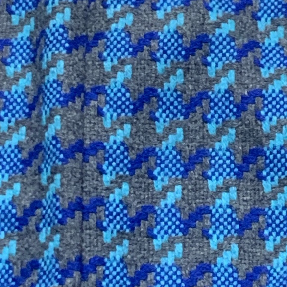 TALBOTS wool blend Plaid Check Houndstooth grey blue Pencil Skirt s 12 - Picture 5 of 8